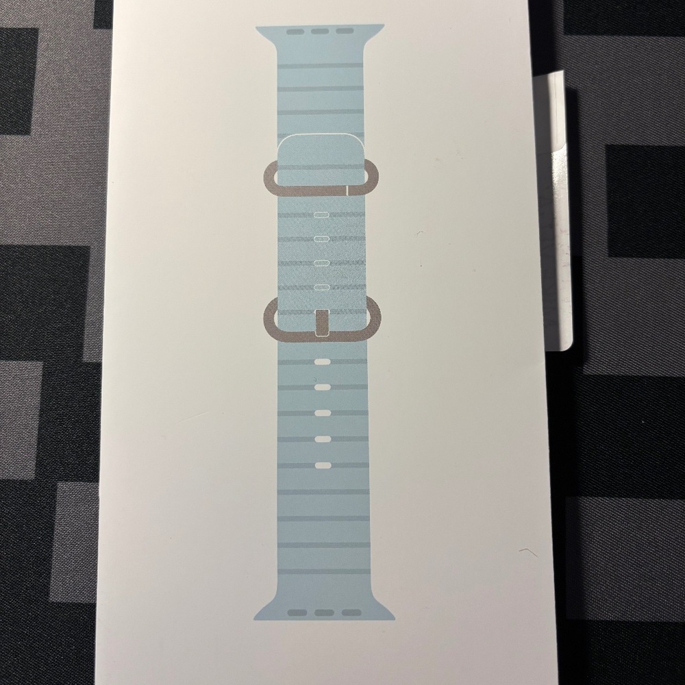 Apple Watch Band - Ocean Band (49mm) - Ice Blue with Natural Titanium Finish -